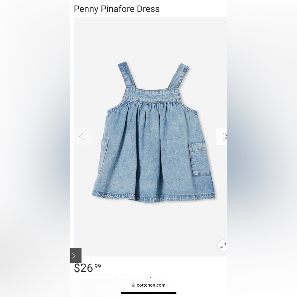 Denim dress with ruffle bloomer size 3-6 months.